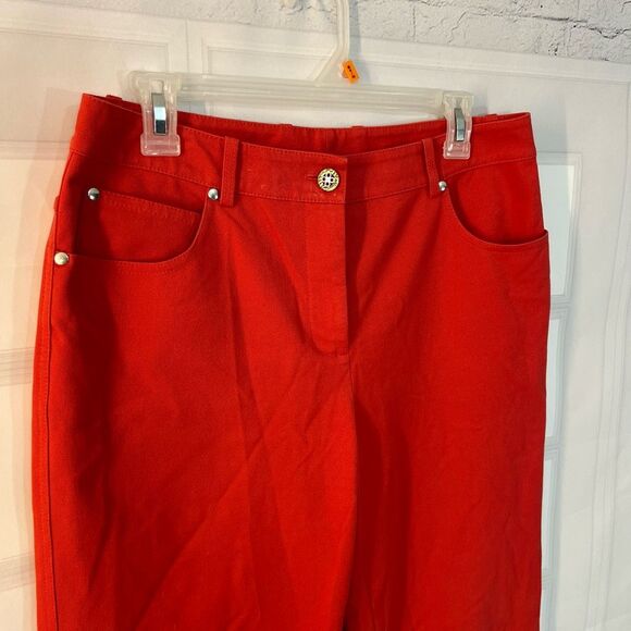 St John sport coral pink red stretch summer pants size 8 - Picture 2 of 10